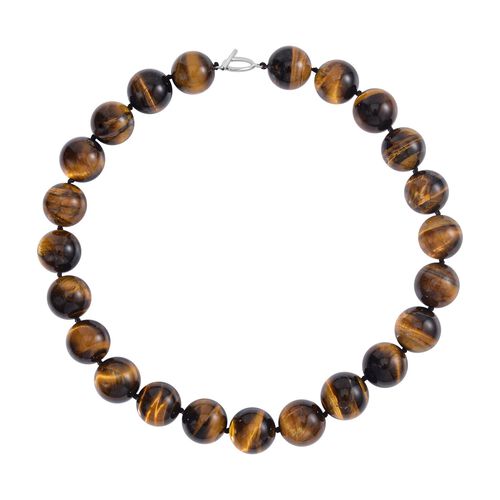 19-21 mm gelbe Tigerauge-Halskette, 50 cm - 1250 ct. image number 0