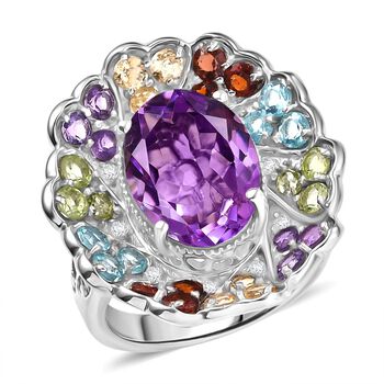 D'Joy AAA Rose De France Amethyst und Multi Edelstein Ring - 8 ct.