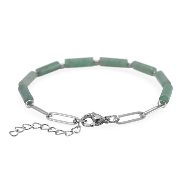 Gr&uuml;ner Aventurin Armband ca. 20 cm + 3.5 cm Extender, 316L Edelstahl ca. 22.50 ct image number 4