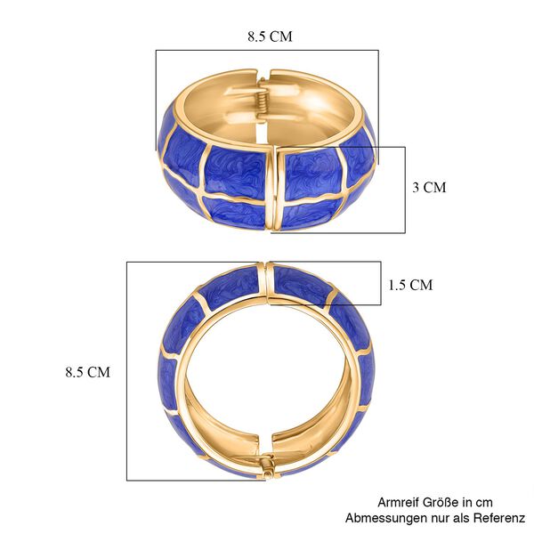 Emaille-Armreif mit Karomuster, ca. 18,5 cm, blau emailliert image number 7