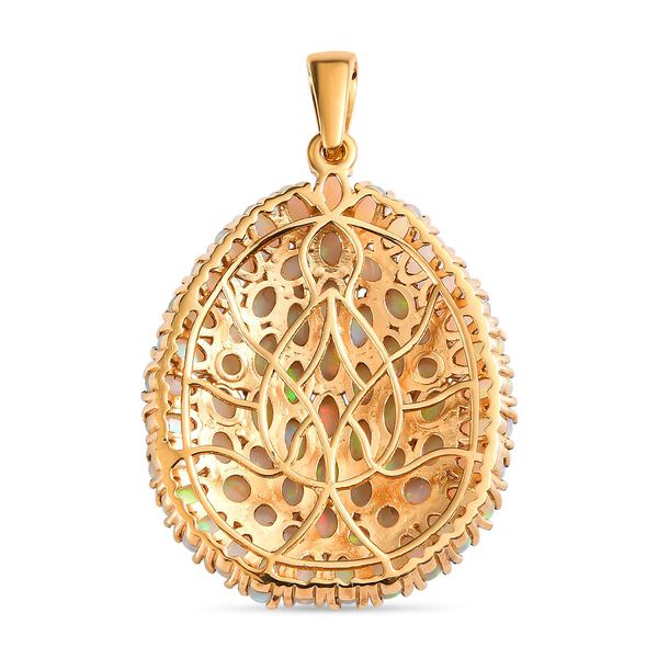 Nat&uuml;rlicher, &auml;thiopischer Welo Opal Anh&auml;nger, 925 Silber vergoldet ca. 7.68 ct image number 5