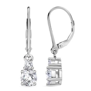 RADIANTA GRA zertifiziert Moissanit (D-VVS) Ohrringe 925 Silber rhodiniert ca. 1.12 ct