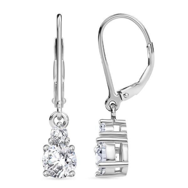 RADIANTA GRA zertifiziert Moissanit (D-VVS) Ohrringe 925 Silber rhodiniert ca. 1.12 ct