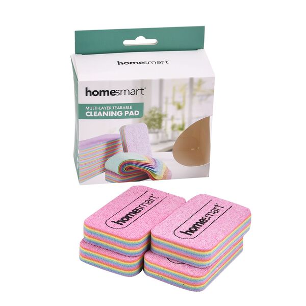 4er-Set Regenbogen-Putzt&uuml;cher mit 12-Schicht Mikrofaser-Schwammblock, 12x7cm