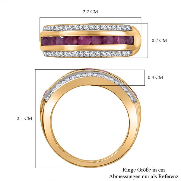 Afrikanischer Rubin und Zirkon Ring - 1,20 ct. image number 7