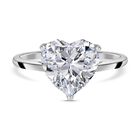 Weißer Herz Zirkonia Ring, 925 Silber rhodiniert (Größe 16.00) ca. 5,65 ct