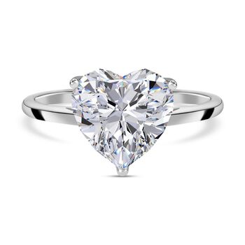 Wei&szlig;er Herz Zirkonia Ring, 925 Silber rhodiniert (Gr&ouml;&szlig;e 16.00) ca. 5,65 ct