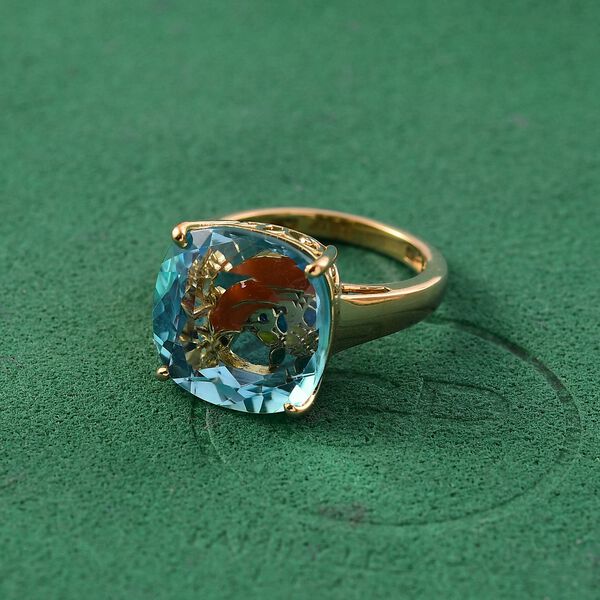 GP Trionfo Kollektion- Himmelblauer Topas und Kanchanaburi blauer Saphir Ring - 13,56 ct. image number 2
