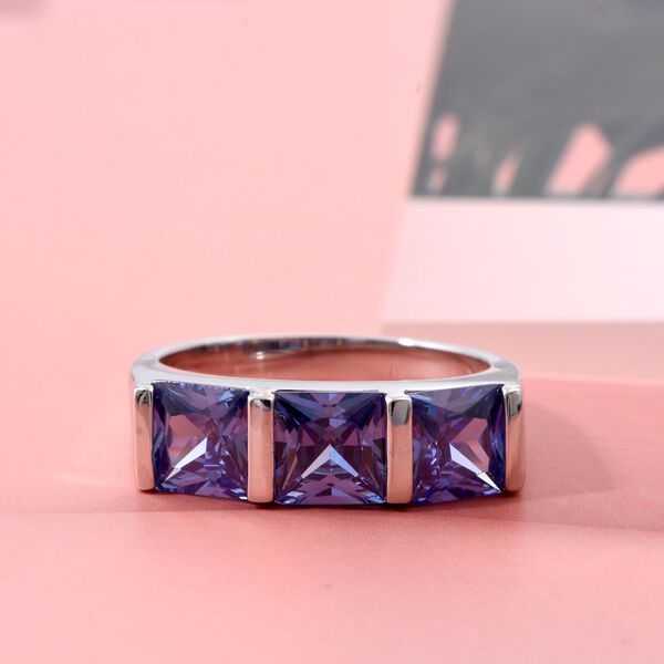 Lustro Stella blauer Zirkonia Trilogie Ring image number 1