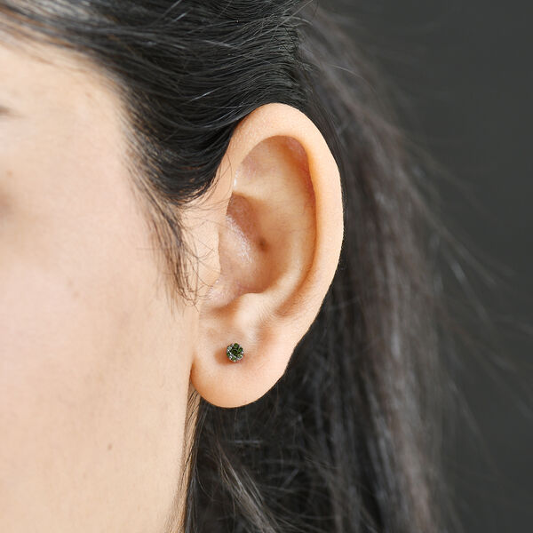 D'Joy Gr&uuml;ner Diamant Ohrringe 925 Silber rhodiniert ca. 0.15 ct image number 3