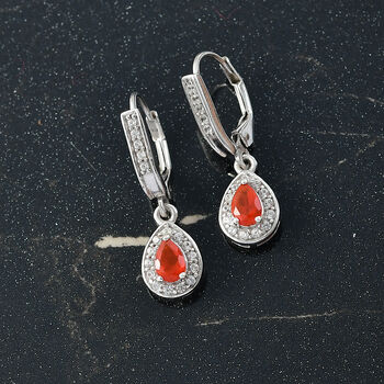 D'Joy AAAA Blaze Feueropal und Zirkon Ohrringe - 1 ct.