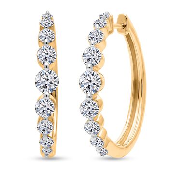 LUXURIANT DIAMOND - Lab Grown Diamant SI-GH Ohrringe 925 Silber 750 Gelbgold vermeil ca. 1,05 ct.