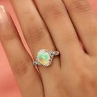Äthiopischer Opal und Zirkon Halo Ring 925 Silber Gelbgold Vermeil image number 2