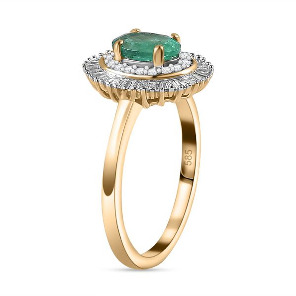 AAA Smaragd und Diamant Ring in 585 Gold - 1,07 ct. image number 7
