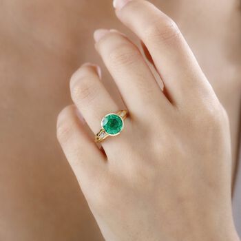 Smaragd Triplett Quarz und Zirkon Ring - 3,49 ct.