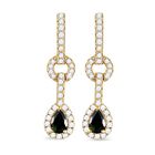 Natürliche Chrom Turmalin und weiße Zirkon-Ohrringe, 925 Silber Gelbgold Vermeil ca. 1.50 ct