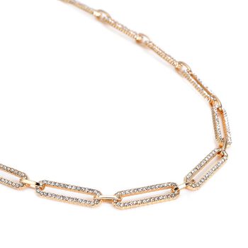 Wei&szlig;e Kristall-Halskette, 45 cm - 12,50 ct.