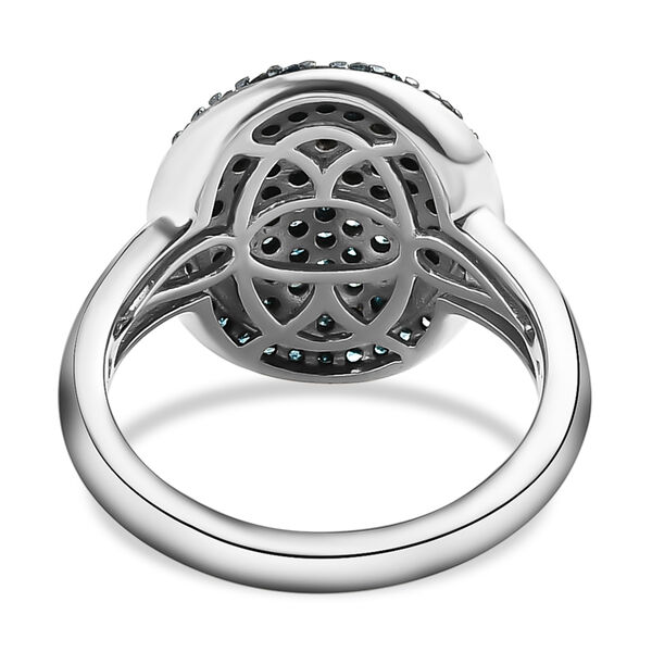 Blauer Diamant-Ring, 925 Silber platiniert  ca. 1,00 ct image number 6