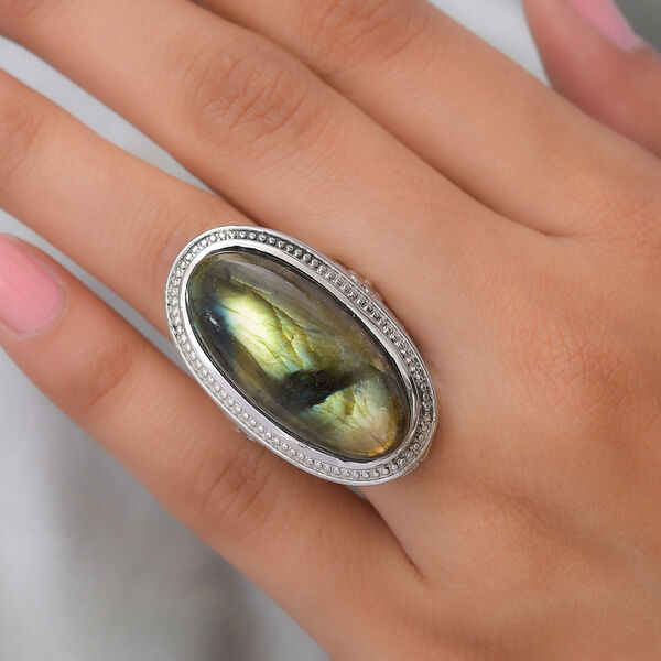 Labradorit Ring Edelstahl  ca. 28,11 ct image number 3