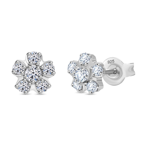 LUXURIANT 0,50 ct. SI Labor Diamant Ohrringe, 925 Silber platiniert image number 0