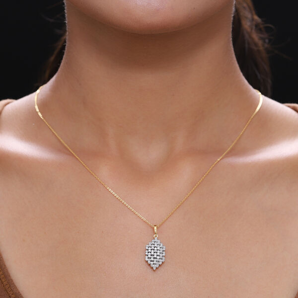 Diamant Cluster-Anh&auml;nger mit Kette in Silber image number 3