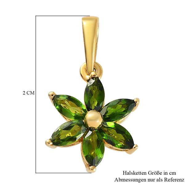 Nat&uuml;rlicher Chromdiopsid-Anh&auml;nger, 925 Silber vergoldet ca. 0,94 ct image number 7