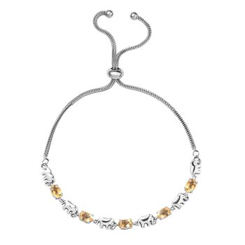 Citrin Armband ca. 25.5 cm Reines Messing platiniert ca. 1,97 ct.