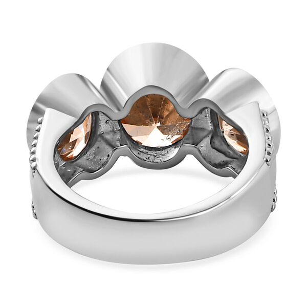 Champagner Zirkonia Ring, Edelstahl (Gr&ouml;&szlig;e 16.00) ca. 8.32 ct image number 6