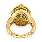 Ouro Verde-Quarz, weißer Zirkon Ring, 925 Silber vergoldet (Größe 19.00) ca. 9.96 ct image number 5