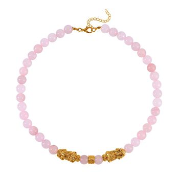 Rosenquarz-Halskette, 45 cm - 250 ct.