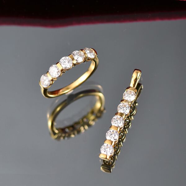 D'Joy Moissanit Schmuckset, 925 Silber vergoldet - 2,26 ct. image number 2