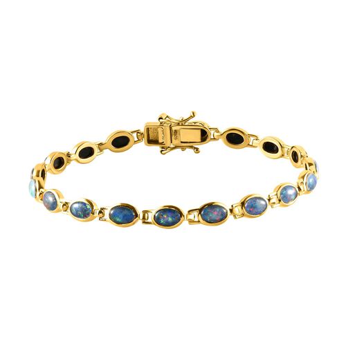 Boulder Opal Triplett Armband in Silber image number 0