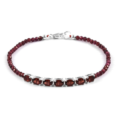 Roter Granat Armband 19 cm 925 Silber ca. 11,59 ct image number 0