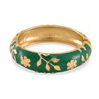 Armreif mit Emaille-Blütendekor, ca. 19 cm ca. 60,00g, grün