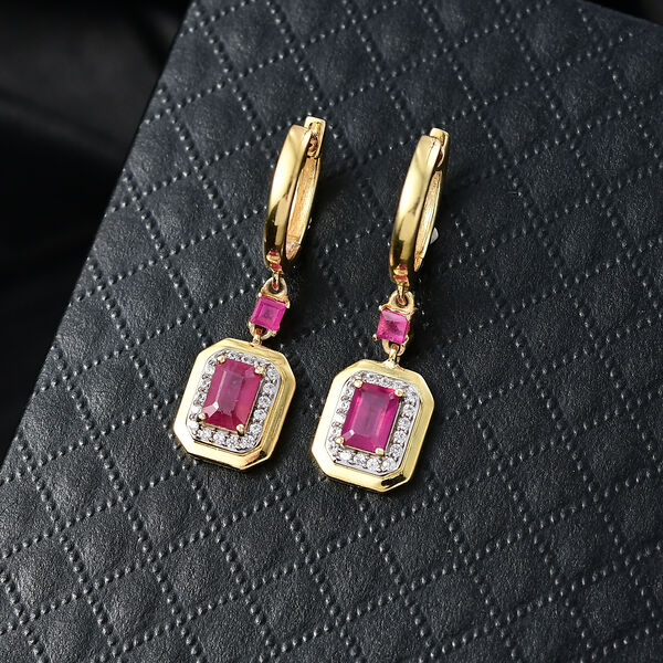 D'Joy afrikanische Rubin und Zirkon Ohrringe - 2,33 ct. image number 2