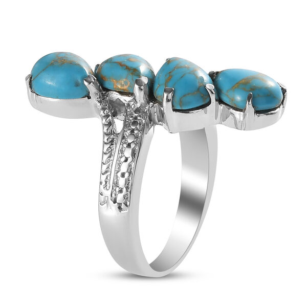 Blaues T&uuml;rkis bypass Ring Edelstahl  ca. 4,79 ct image number 3