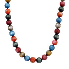 Mehrfarbiges Katzenauge, Halskette, Simuliert, Flexibles Design, Edelstahl, ca. 340.00 ct