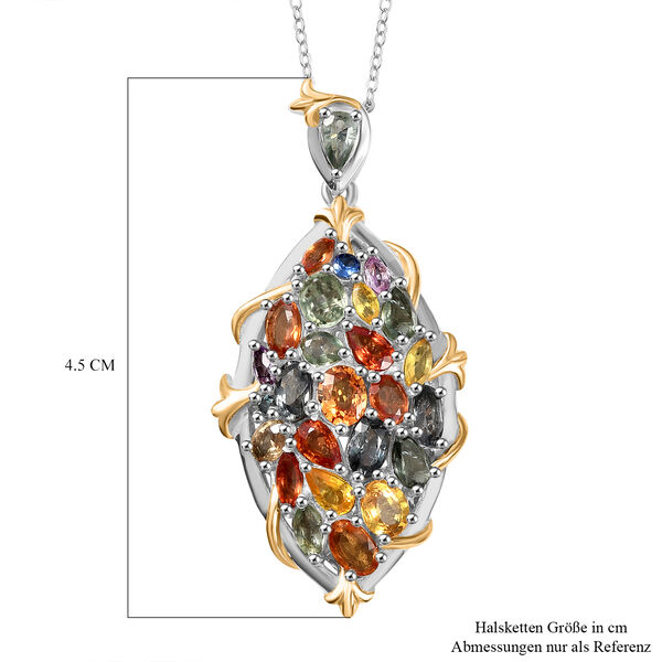 Multi Saphir Anh&auml;nger mit 50cm Kette - 6,71 ct. image number 6
