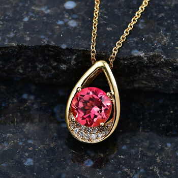 EverTrue Sunset Triplett Quarz und Zirkon Anh&auml;nger mit 50cm Kette - 4,35 ct.