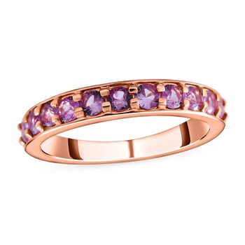 AA Rosa Saphir Ring, 925 Silber ros&eacute;vergoldet, (Gr&ouml;&szlig;e 21.00) ca. 0.94 ct