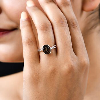 Rauchquarz-Ring, 925 Silber, ca. 2,42 ct