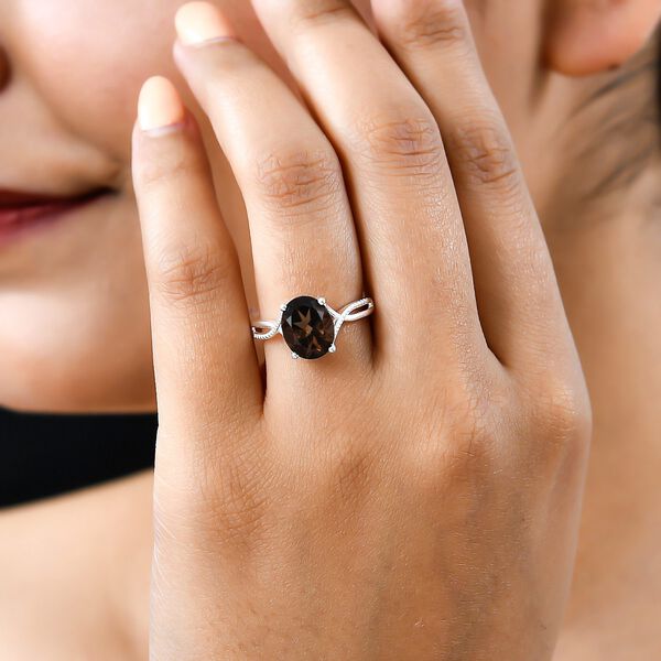 Rauchquarz-Ring, 925 Silber, ca. 2,42 ct image number 3