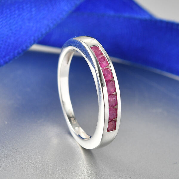 D'Joy AA Afrikanischer Rubin (Fissure gef&uuml;llt) Ring 925 Silber Antik-silber-Plattierung (Gr&ouml;&szlig;e 20.00) ca. 0,75 ct image number 1