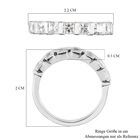 LUSTRO STELLA Hergestellt mit ZIRKONIA Band Ring 925 Silber Platin-Überzug (Größe 17.00) ca. 2,02 ct image number 5