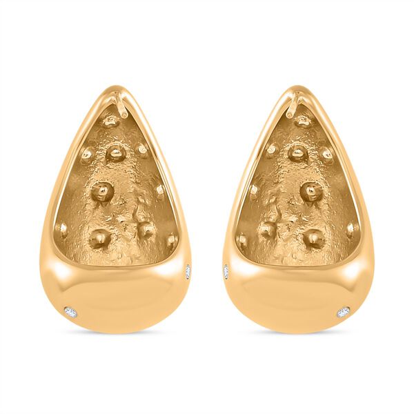 Weißer Zirkonia Ohrringe Reiner Edelstahl IP-Gelbbeschichtung image number 5