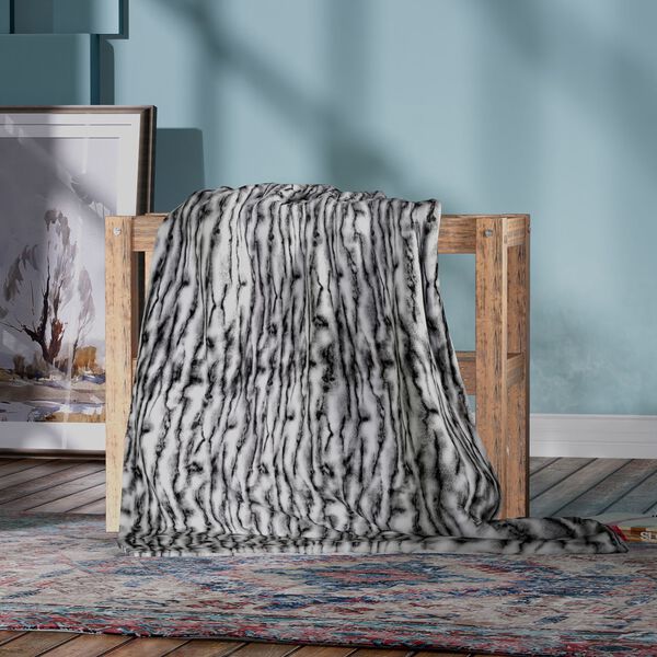Serenity Night- wolkenweiche Kunstfell-Sherpa-Decke, Wei&szlig;
