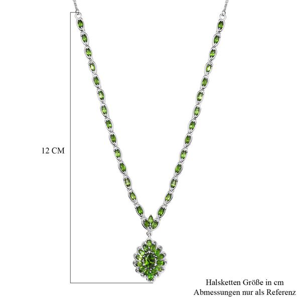 Nat&uuml;rlicher Chromdiopsid Halskette ca. 45 cm 925 Silber rhodiniert ca. 5.60 ct image number 5