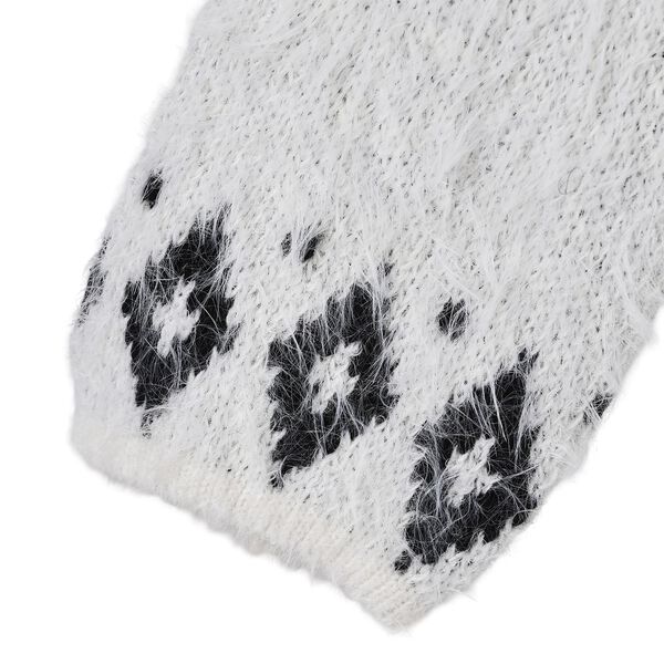 Kuscheliger Winter-Cardigan mit 2 Taschen, Einheitsgröße, weiß/schwarz image number 5