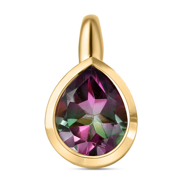 Wassermelonen-Quarz-Triplett-Ring und Anh&auml;nger, 925 Silber vergoldet ca. 7,11 ct image number 6