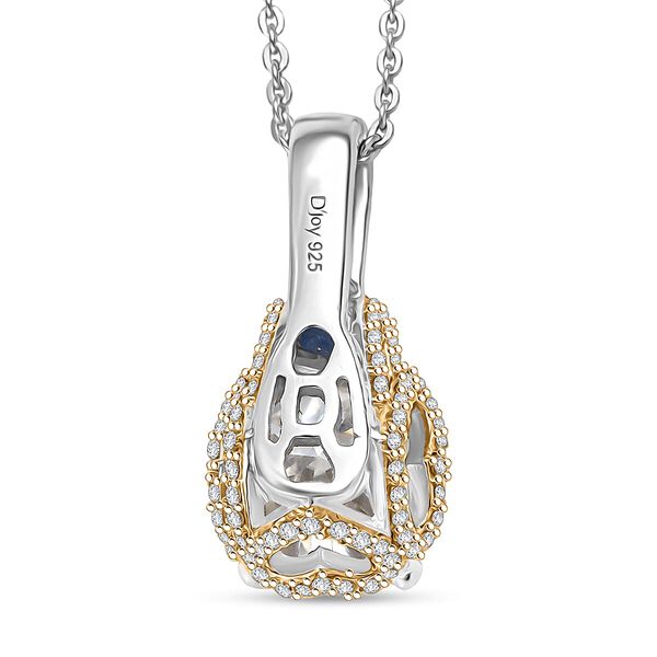 Moissanit und Masoala Saphir Anh&auml;nger mit 50cm Kette - 3,65 ct. image number 4